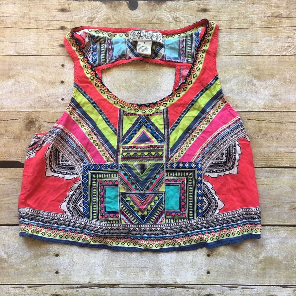 Flying Tomato Multi Colored Crop Top Small